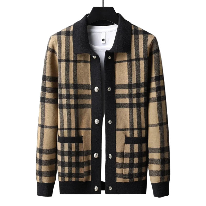 Sir Cedric Plaid Knit Cardigan