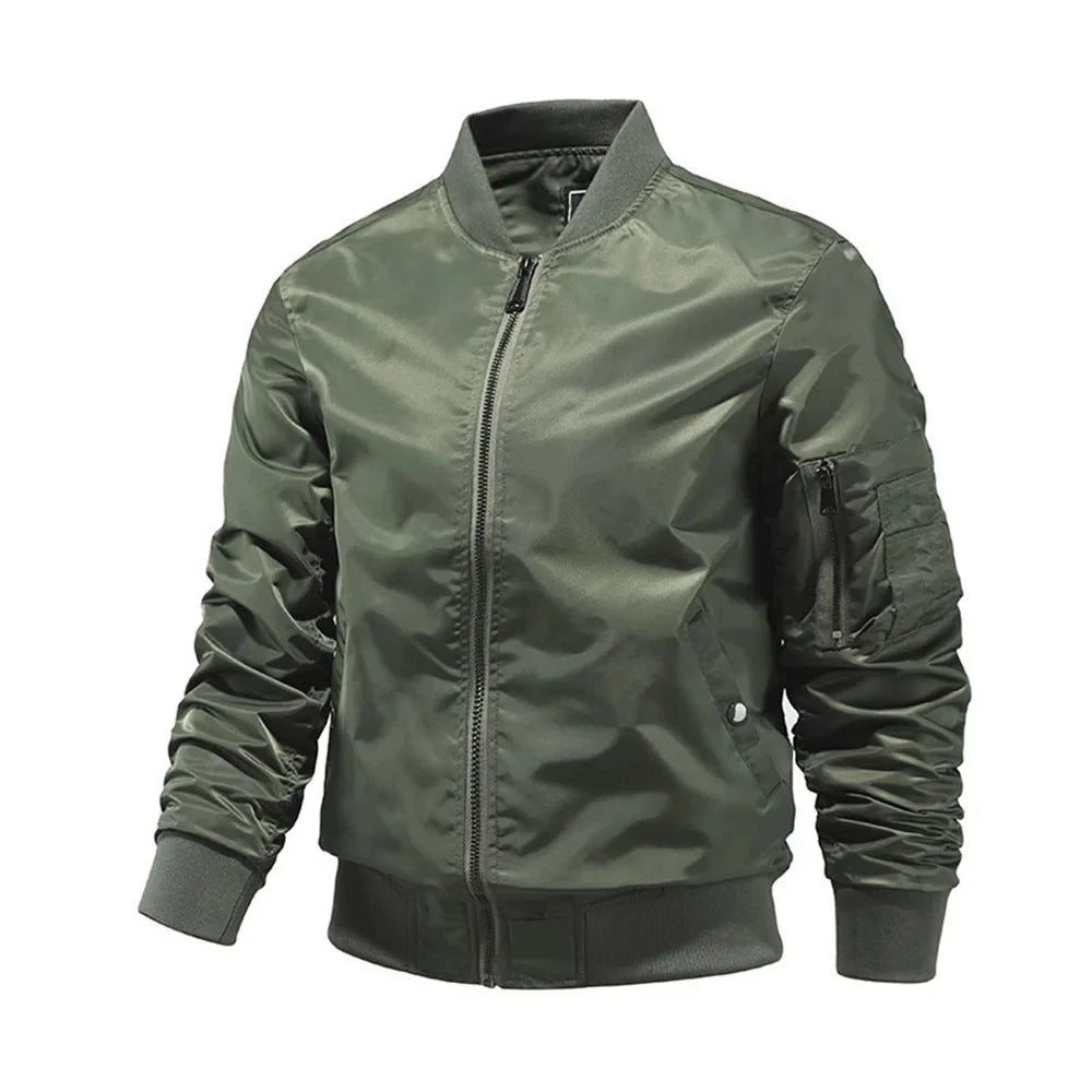 Sir York Solid Colour Baseball Bomber Jacket