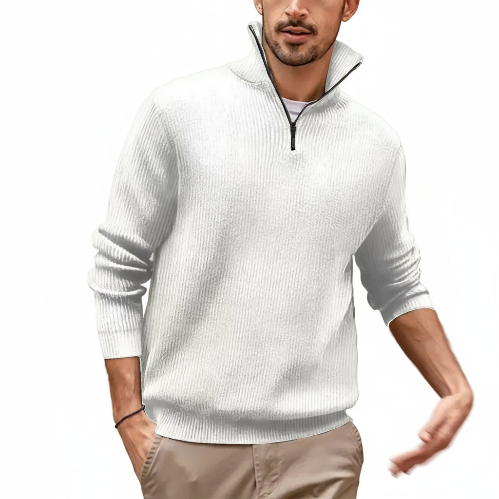 Sir Edward Zip-Neck Wool Blend Pullover