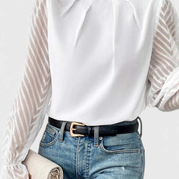 Lady Helga Long-Sleeve Nautical Blouse