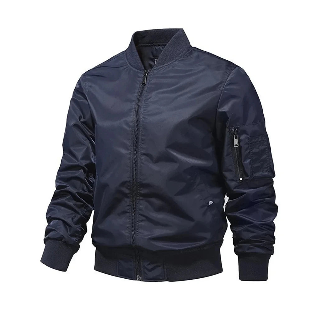 Sir York Solid Colour Baseball Bomber Jacket