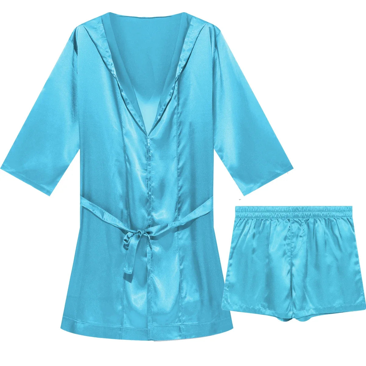 Sir Elliot Silk Shorts Robe Set