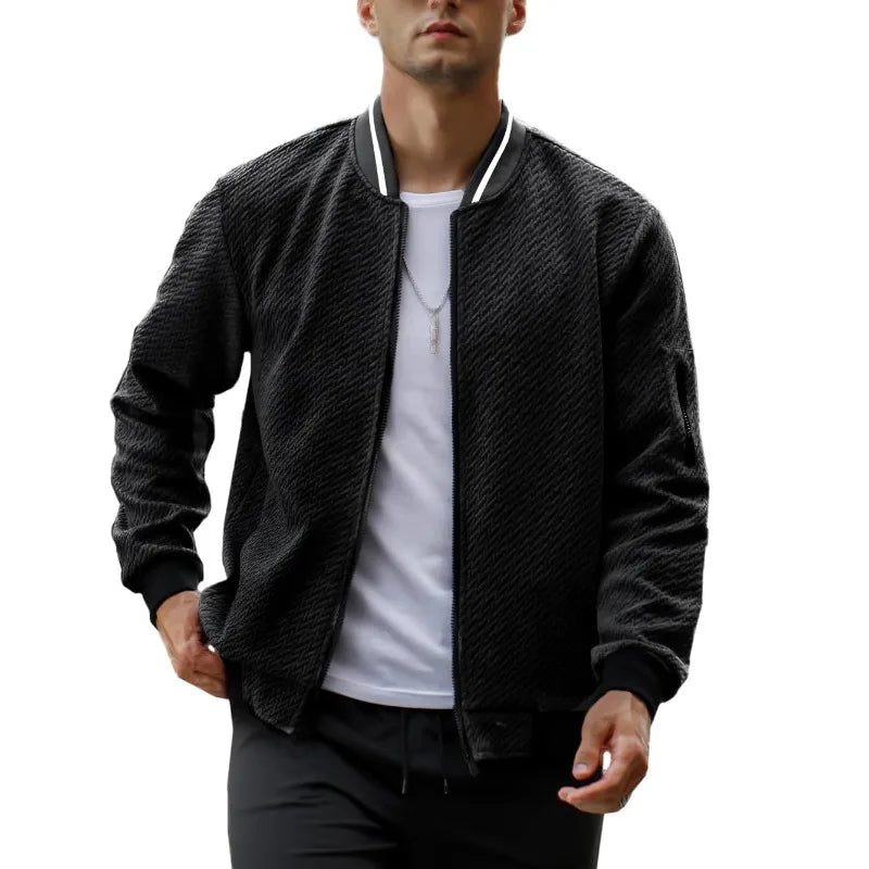 Sir Caspian Jacquard Colourblock Bomber Jacket