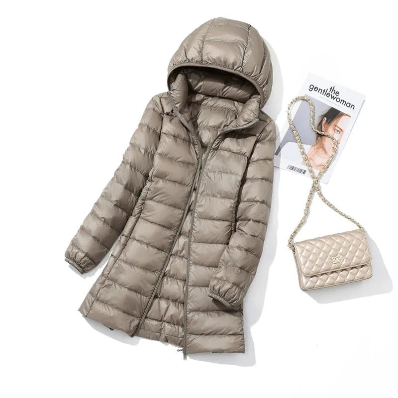 Lady Mary Long Puffer Jacket with Removable Hood