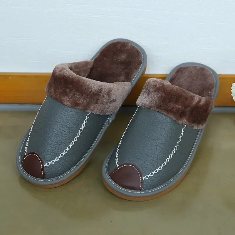 Sir Jackson Luxury Faux Leather Slippers