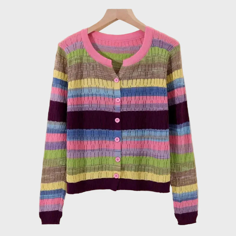 Lady Evelina Retro Striped Cardigan