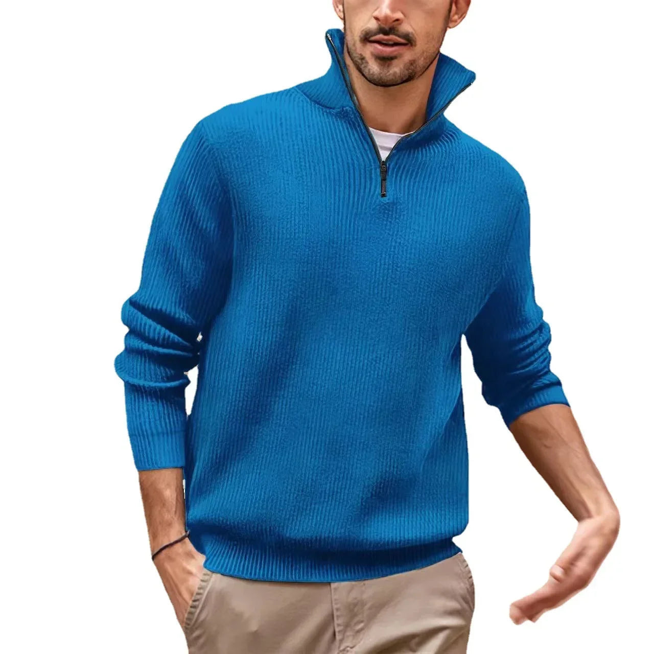 Sir Edward Zip-Neck Wool Blend Pullover