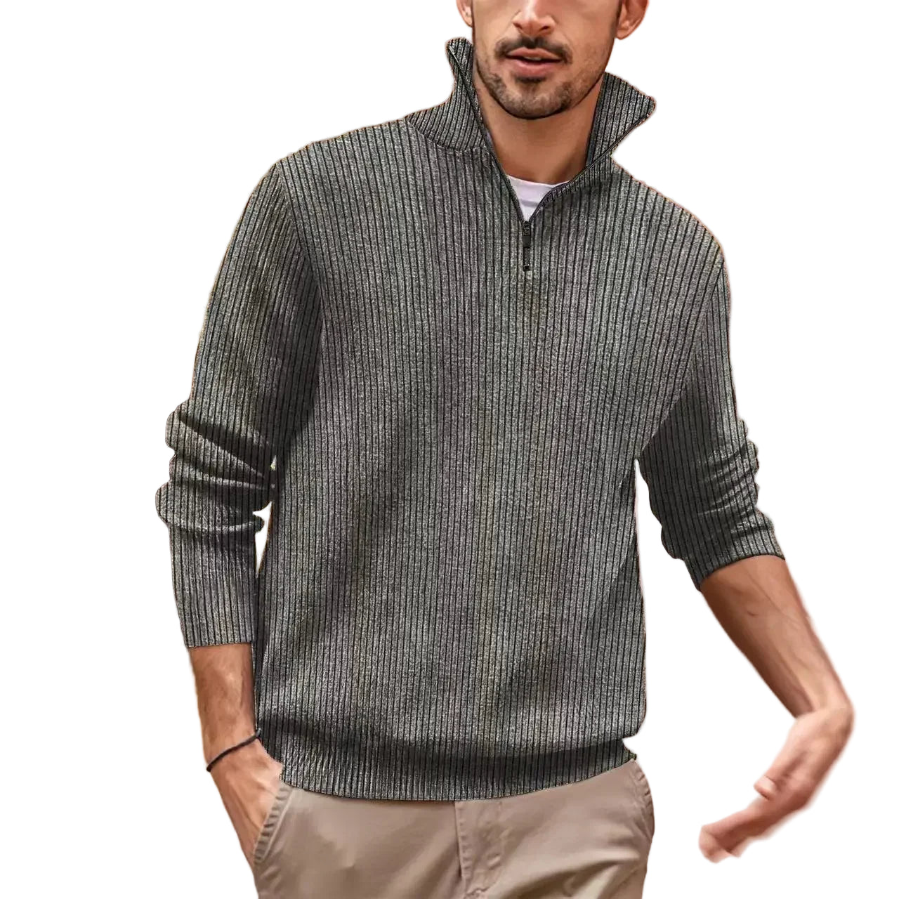 Sir Edward Zip-Neck Wool Blend Pullover