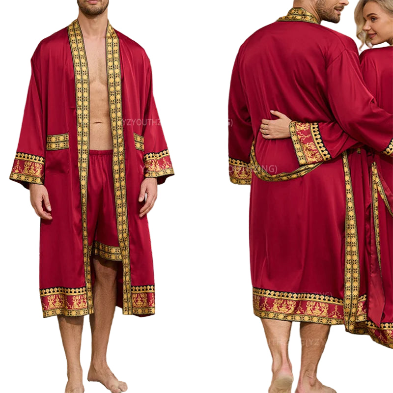 Sir Drake Baroque Satin Kimono Gown