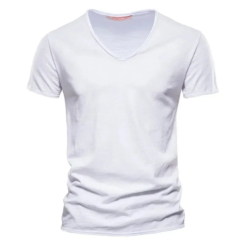 Sir Gilbert V-Neck Cotton Short Sleeve T-Shirt