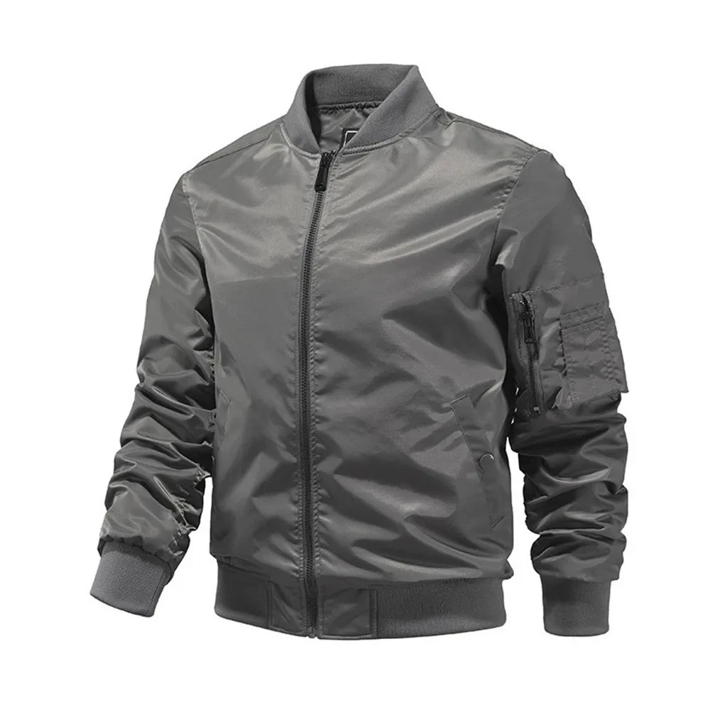 Sir York Solid Colour Baseball Bomber Jacket