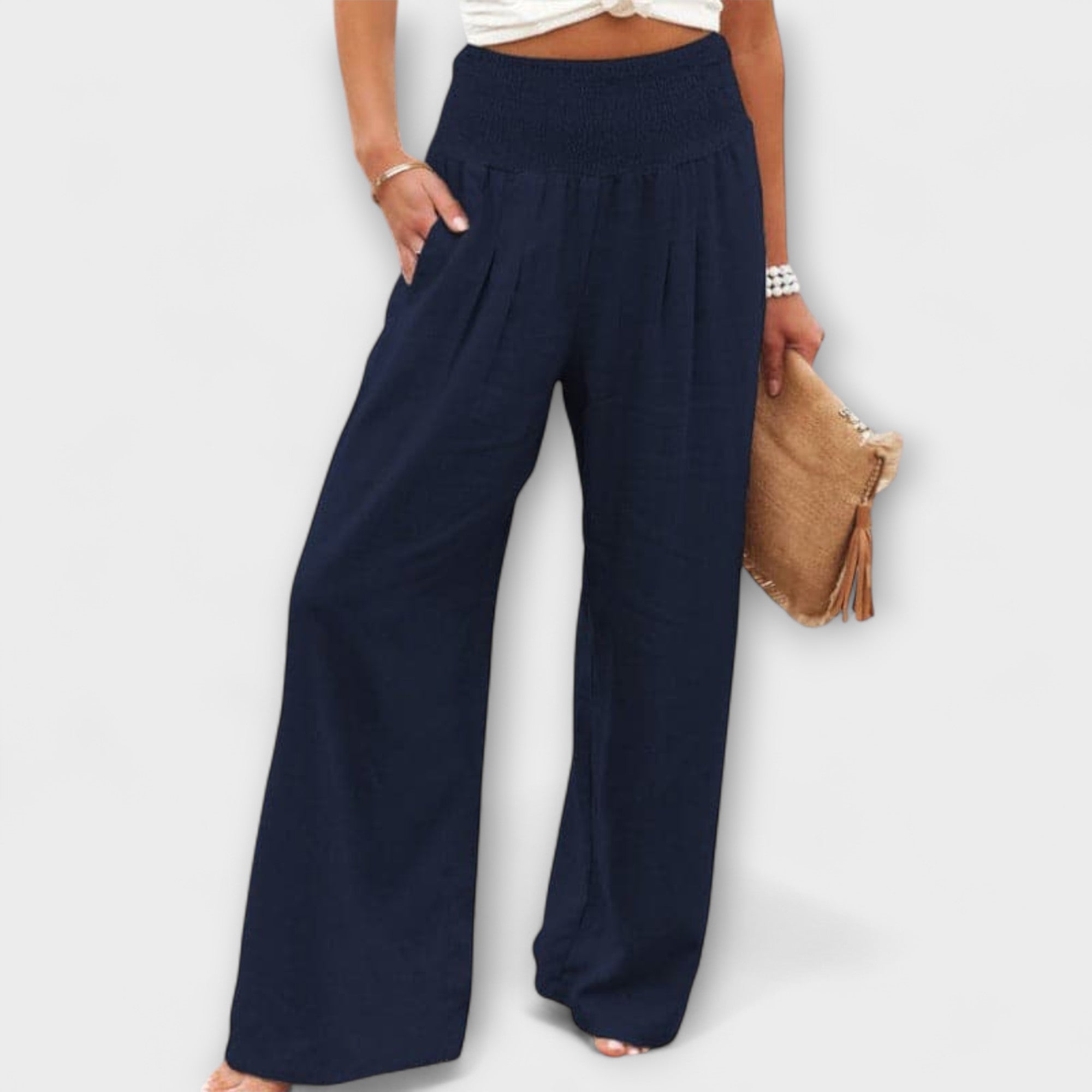 Lady Breeze Relaxed Wide Linen Trousers