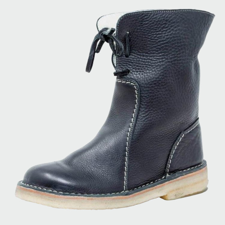 Lady Camila Waterproof Leather Boots With Wool Lining