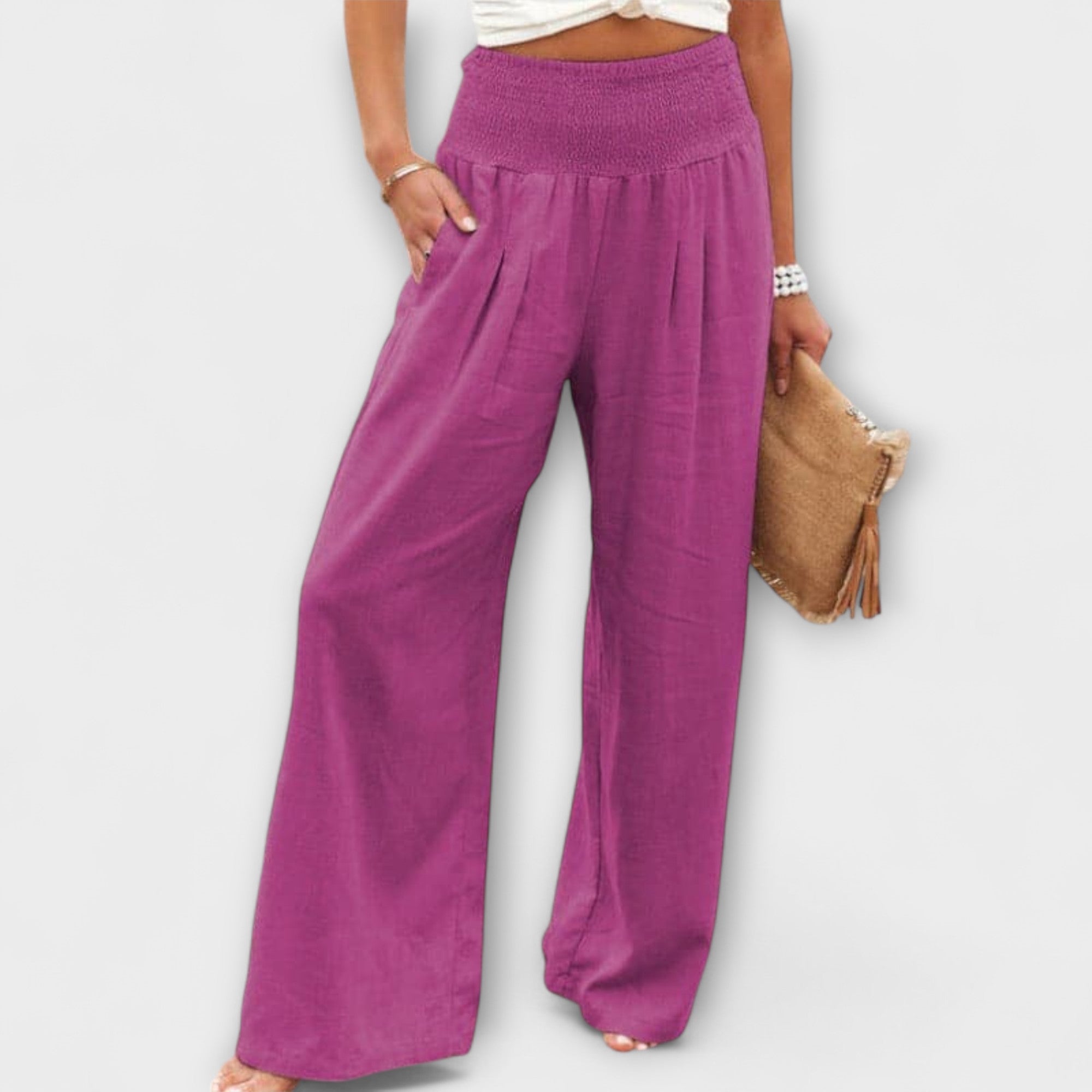 Lady Breeze Relaxed Wide Linen Trousers