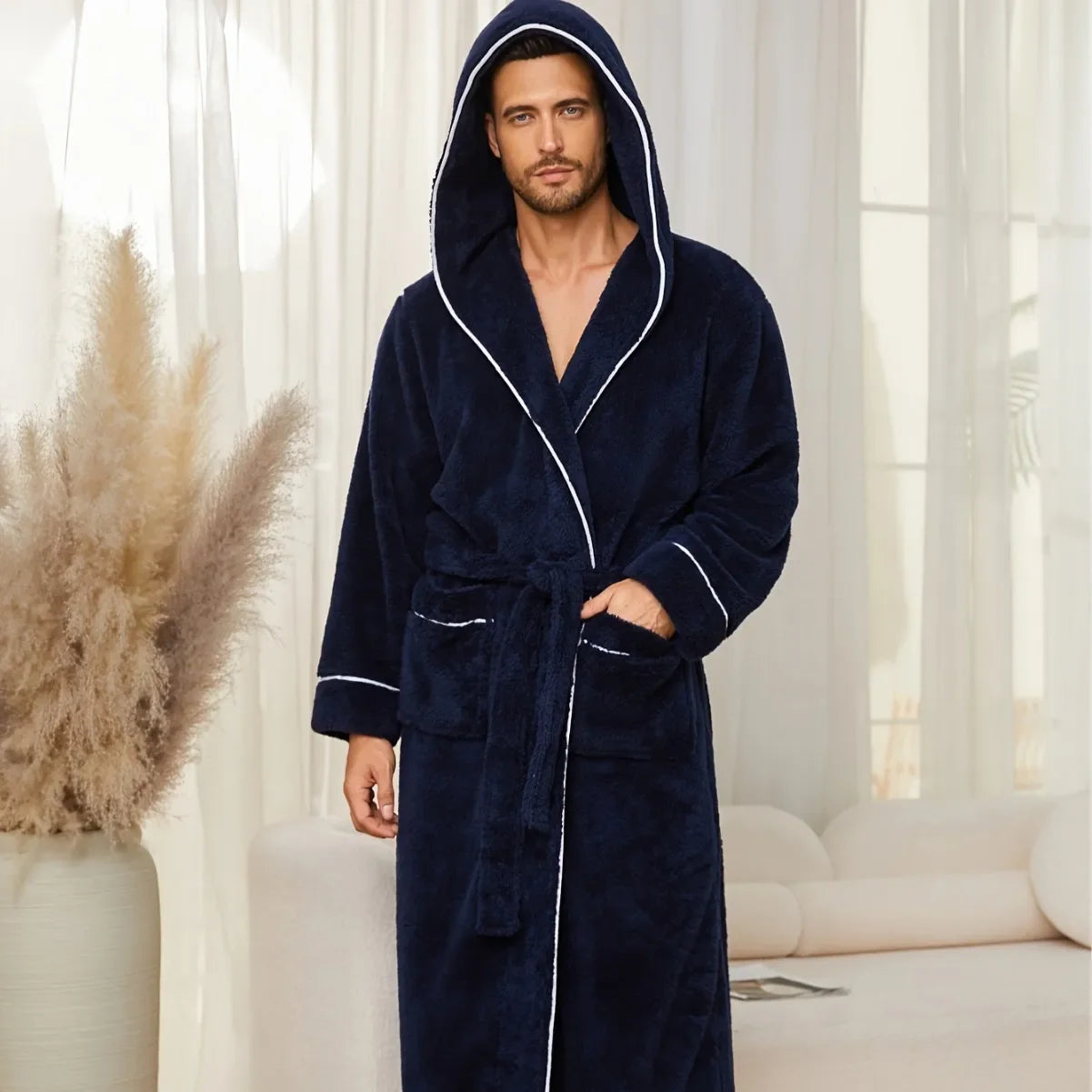Sir Preston Coral Fleece Hooded Gown