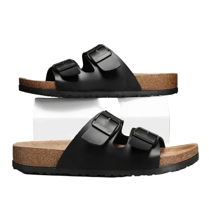 Sir Cedrick Leather Cork Slippers