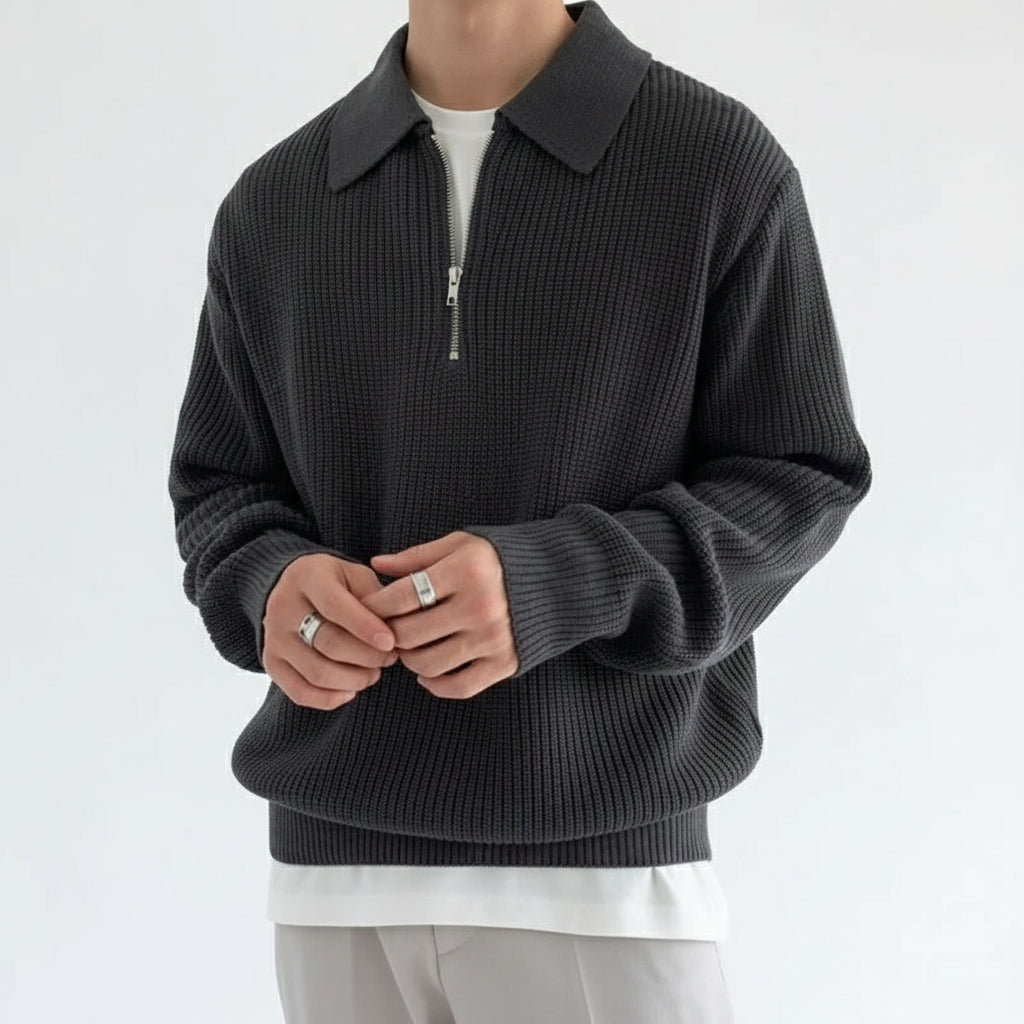 Sir Aaron Japanese Vintage Half-Zip Knit Pullover