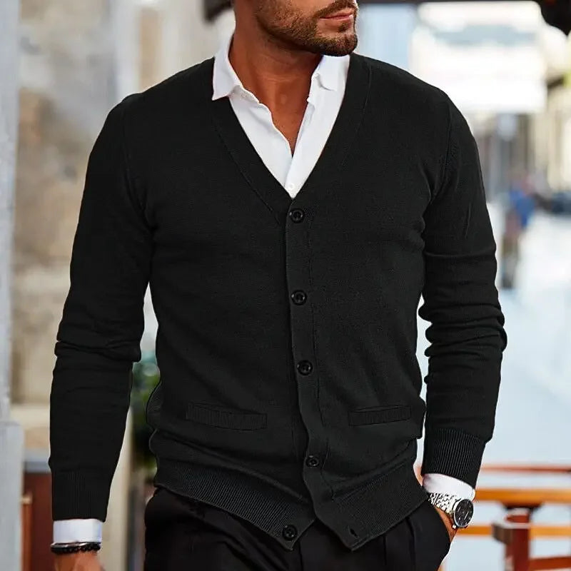 Sir Frederick Slim V-Neck Knit Cardigan
