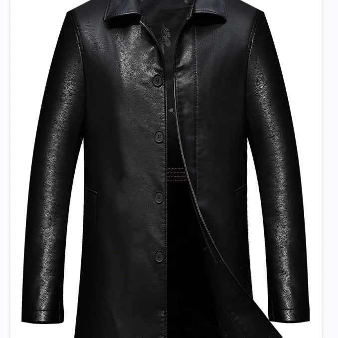 Sir Horatio Leather Lapel Trench Coat