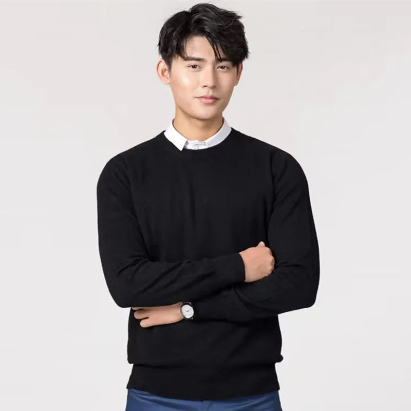 Sir Fred Pure Wool Cashmere Round-Neck Pullover