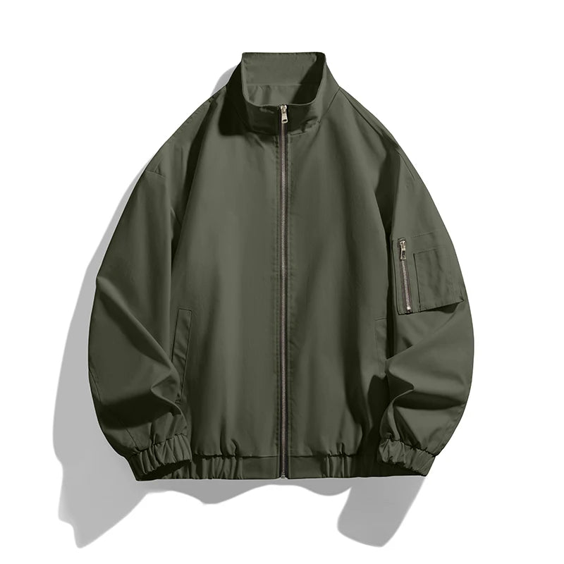 Sir Elliot Solid Colour Zip-Up Bomber Jacket