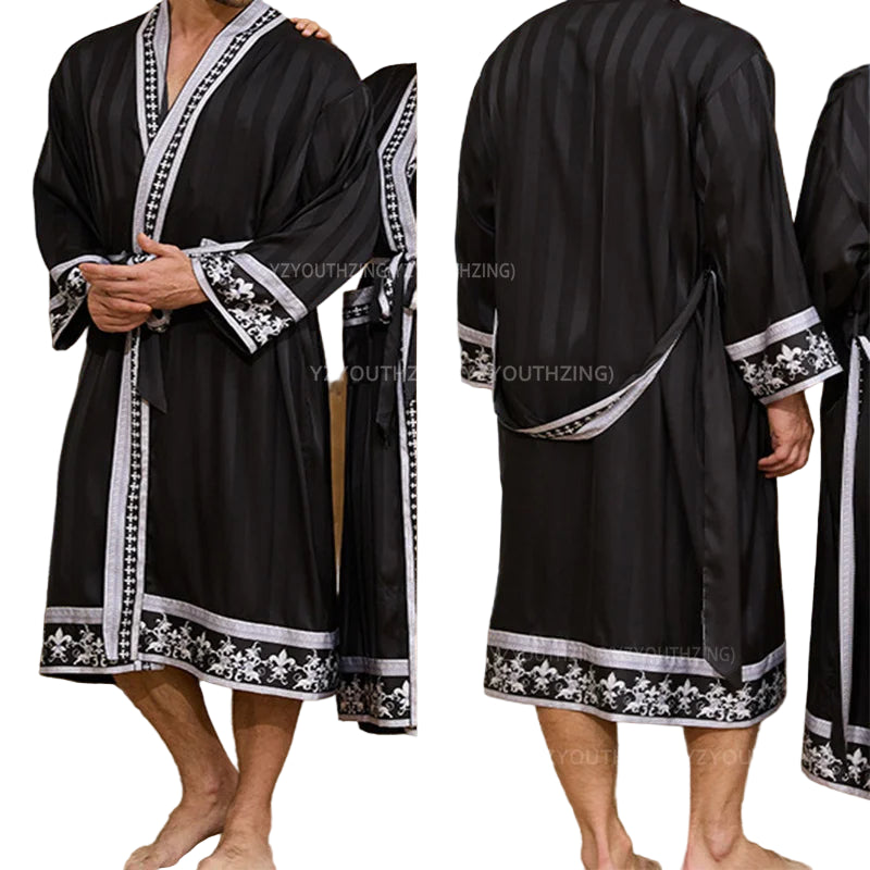 Sir Drake Baroque Satin Kimono Gown