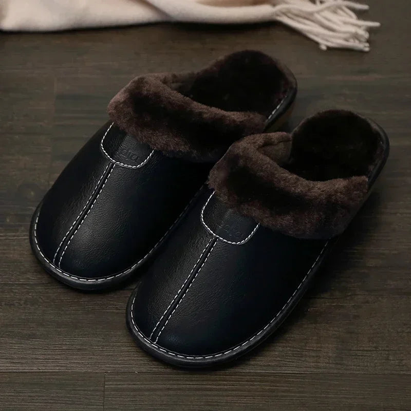Sir Jackson Luxury Faux Leather Slippers