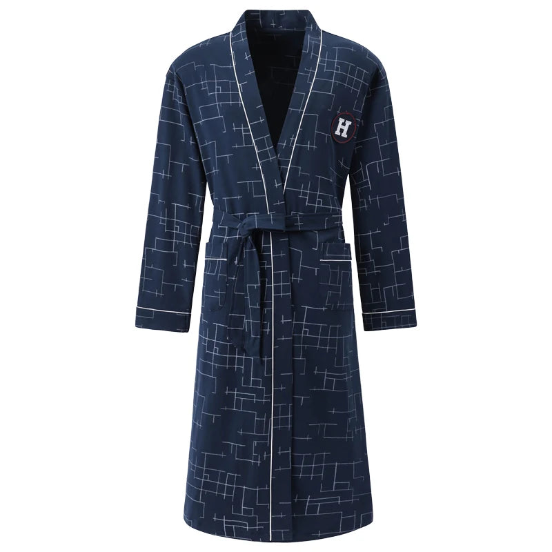 Sir Trent Plaid Cotton Kimono Gown