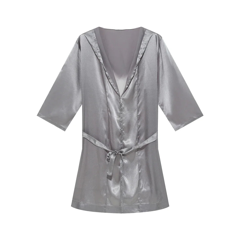 Sir Elliot Silk Shorts Robe Set