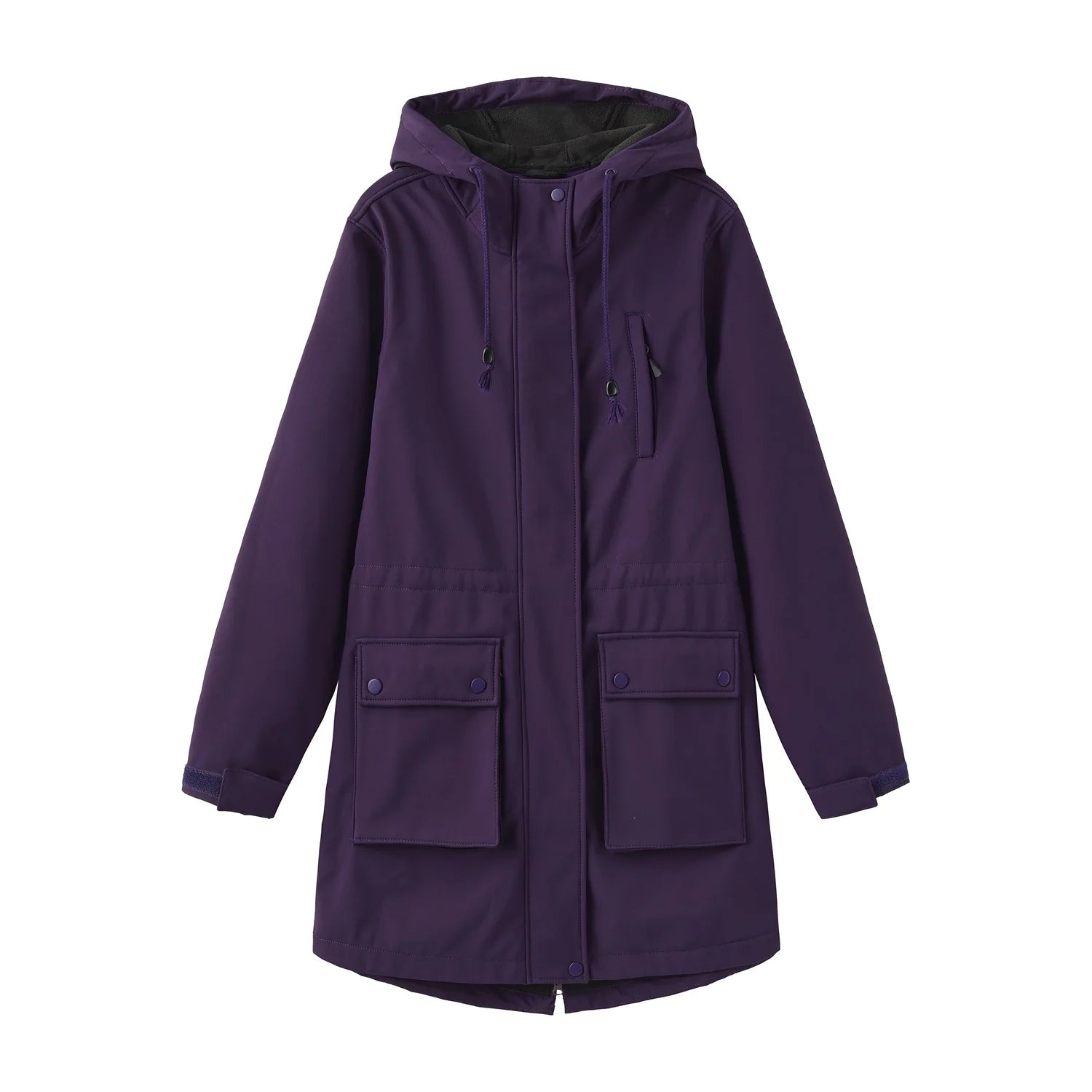Lady Isla Hooded Multi-Pocket Fleece-Lined Windbreaker