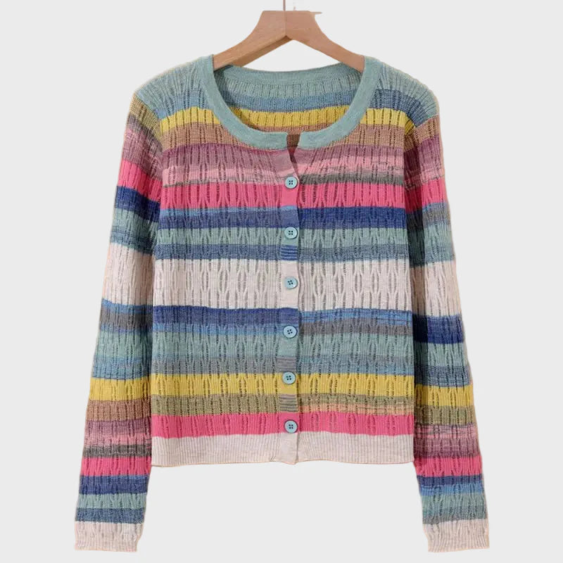 Lady Evelina Retro Striped Cardigan