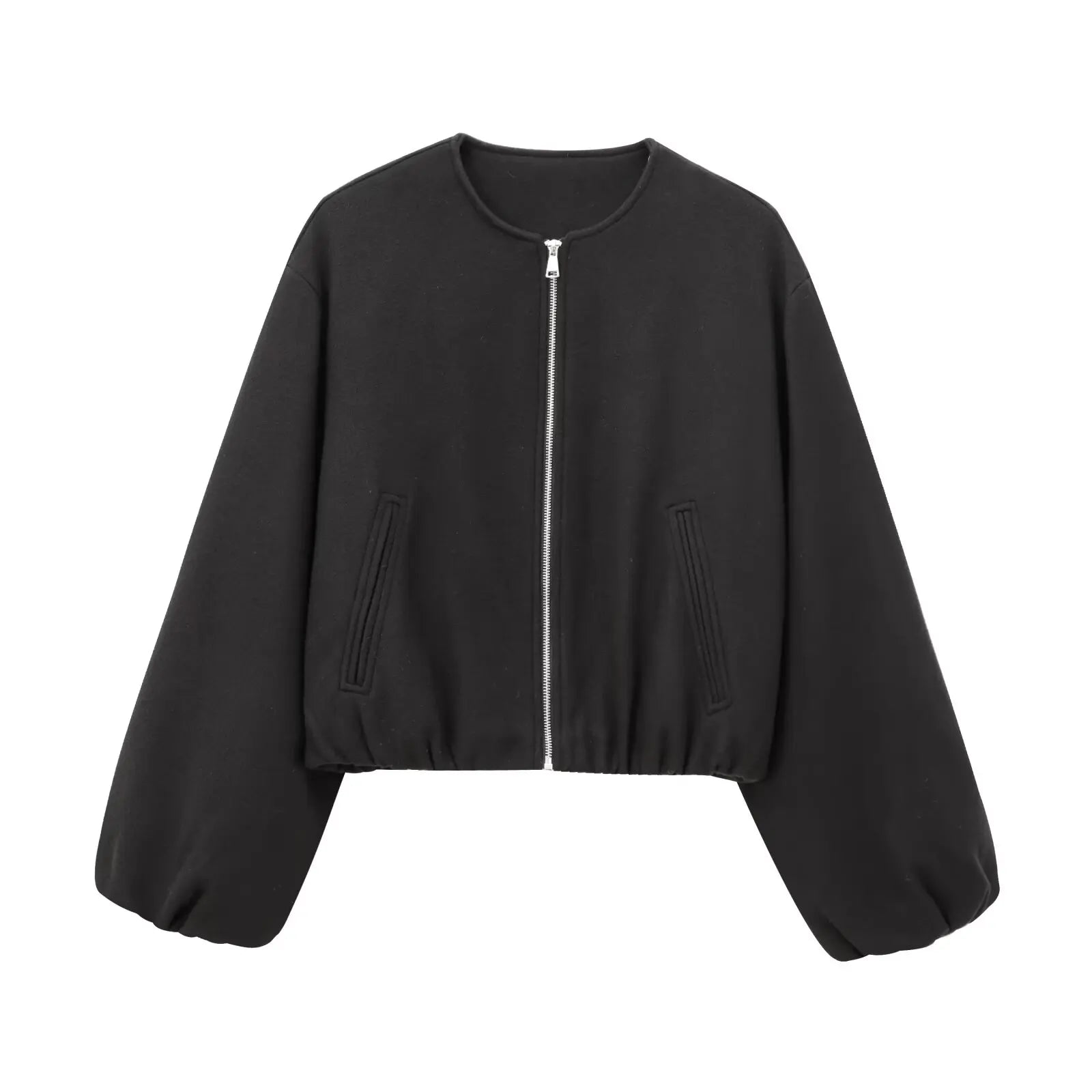 Lady Anne Soft Cropped Bomber Jacket