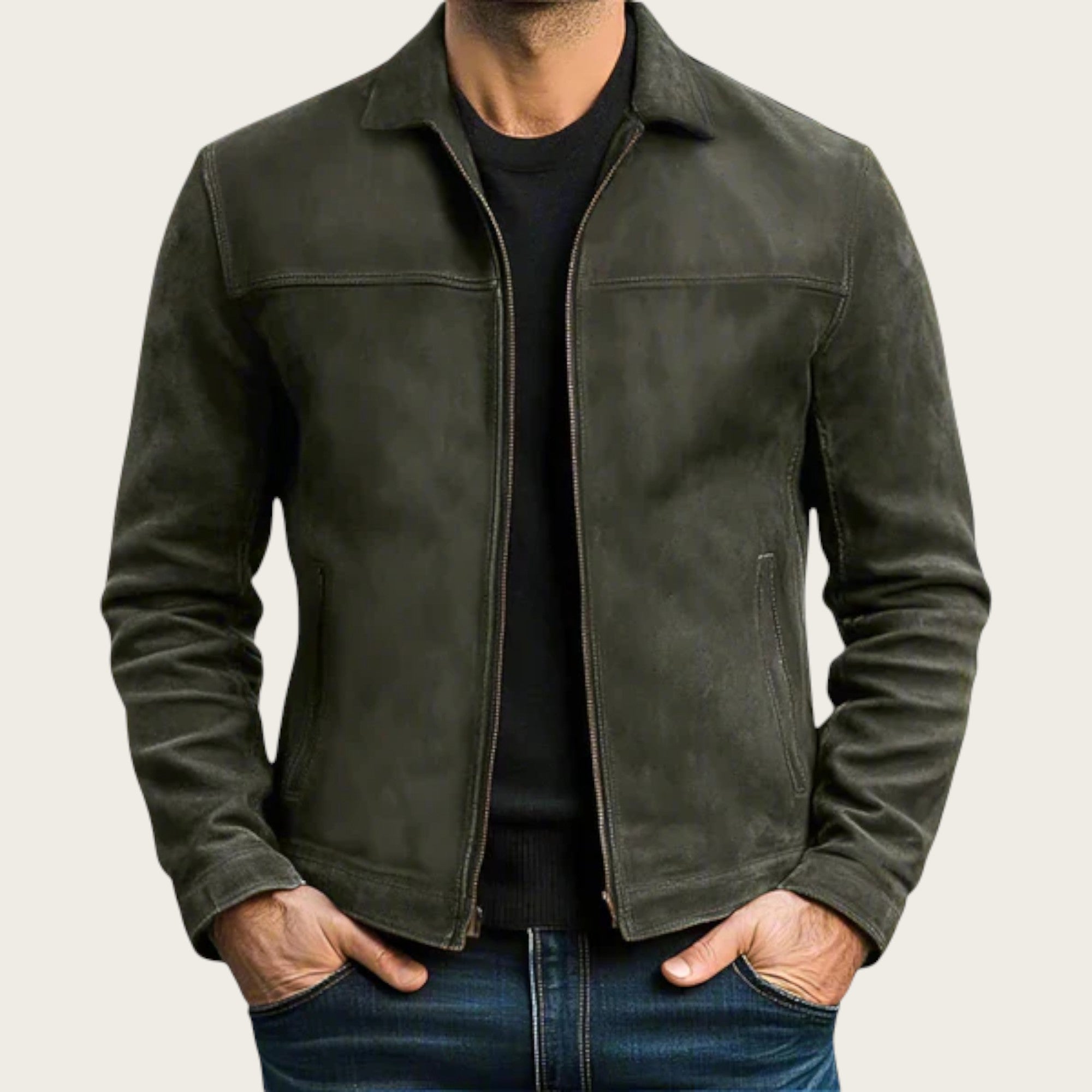 Sir George Leather Bomber Jacket