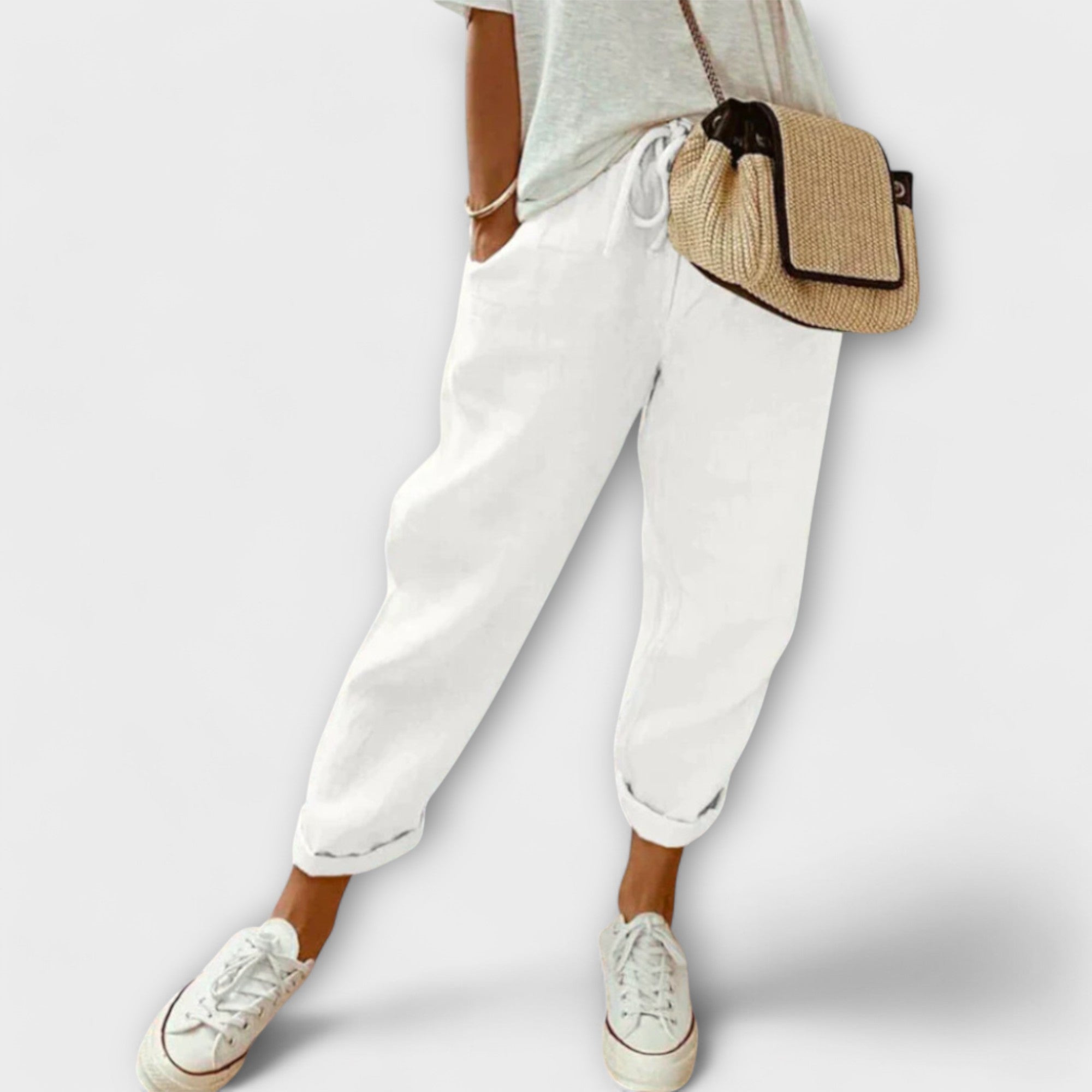 Lady Amara Stylish Casual Linen Trousers