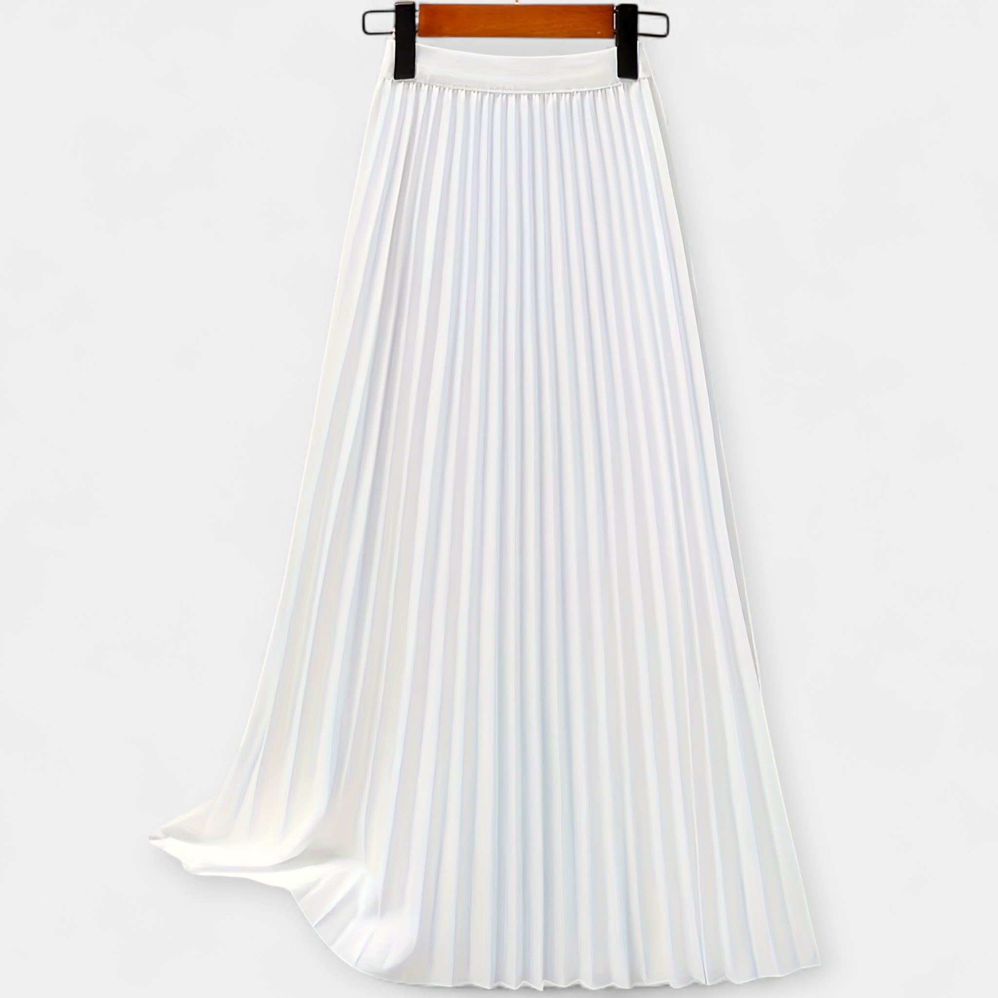 Lady Margaret Long Pleated Satin Skirt