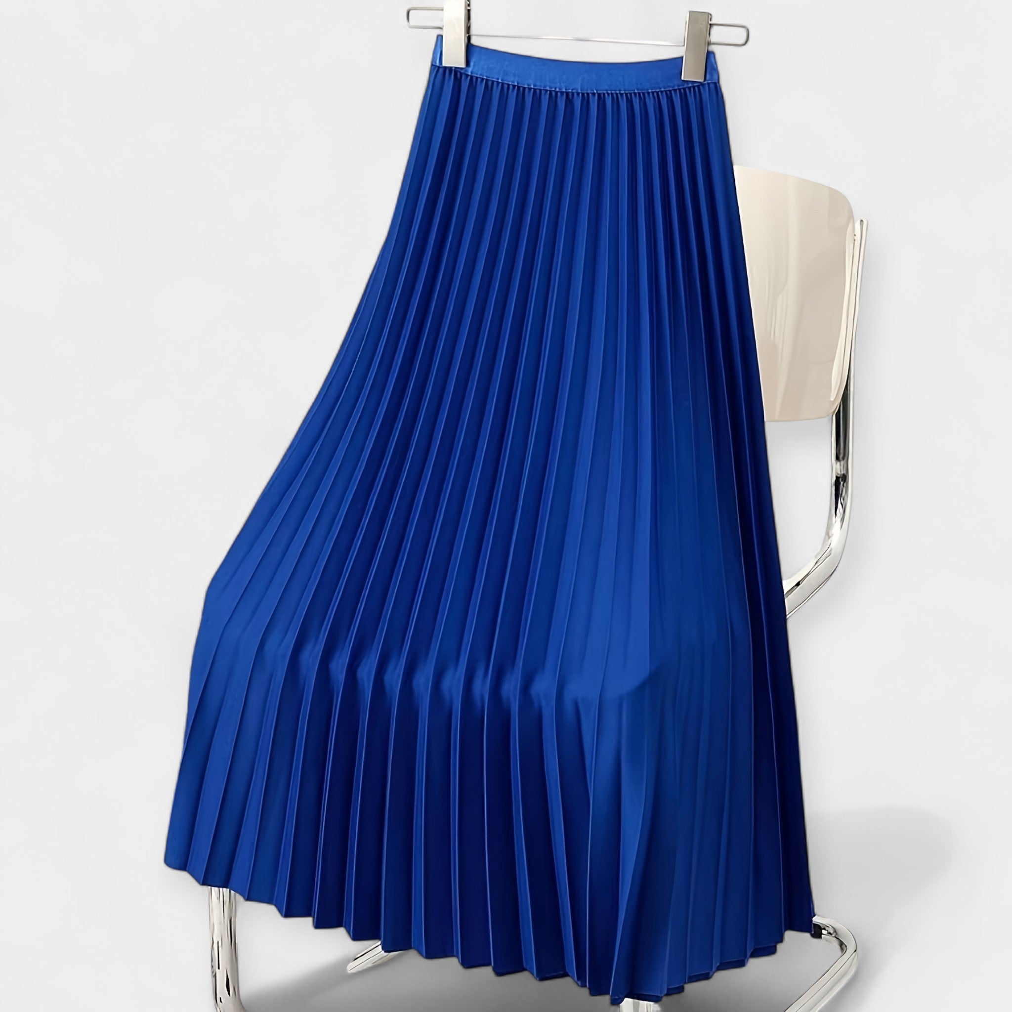 Lady Margaret Long Pleated Satin Skirt
