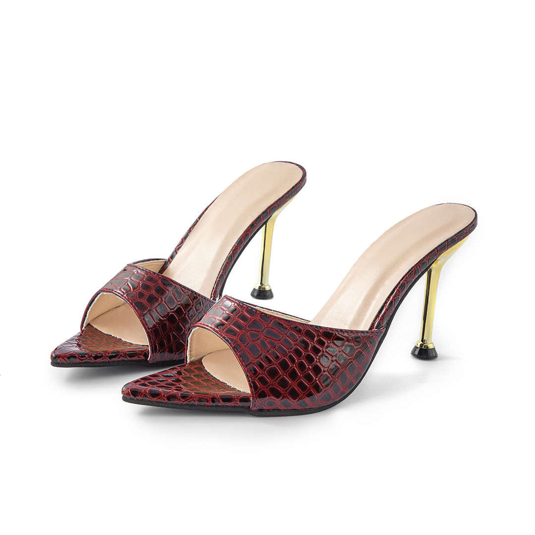 Lady Evelina Open-Toe High Heels