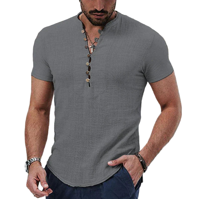 Sir Dennis Buttoned Placket Short Sleeve Polo Shirt