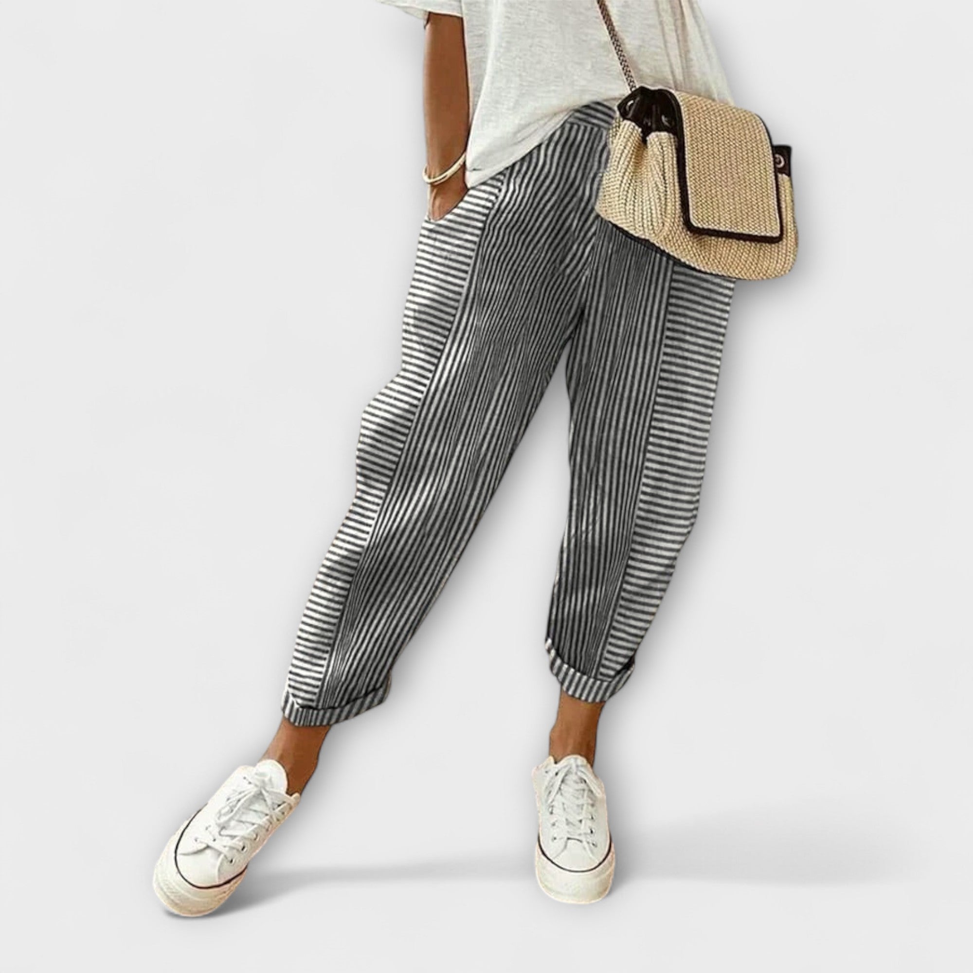Lady Maribel Comfortable Striped Trousers