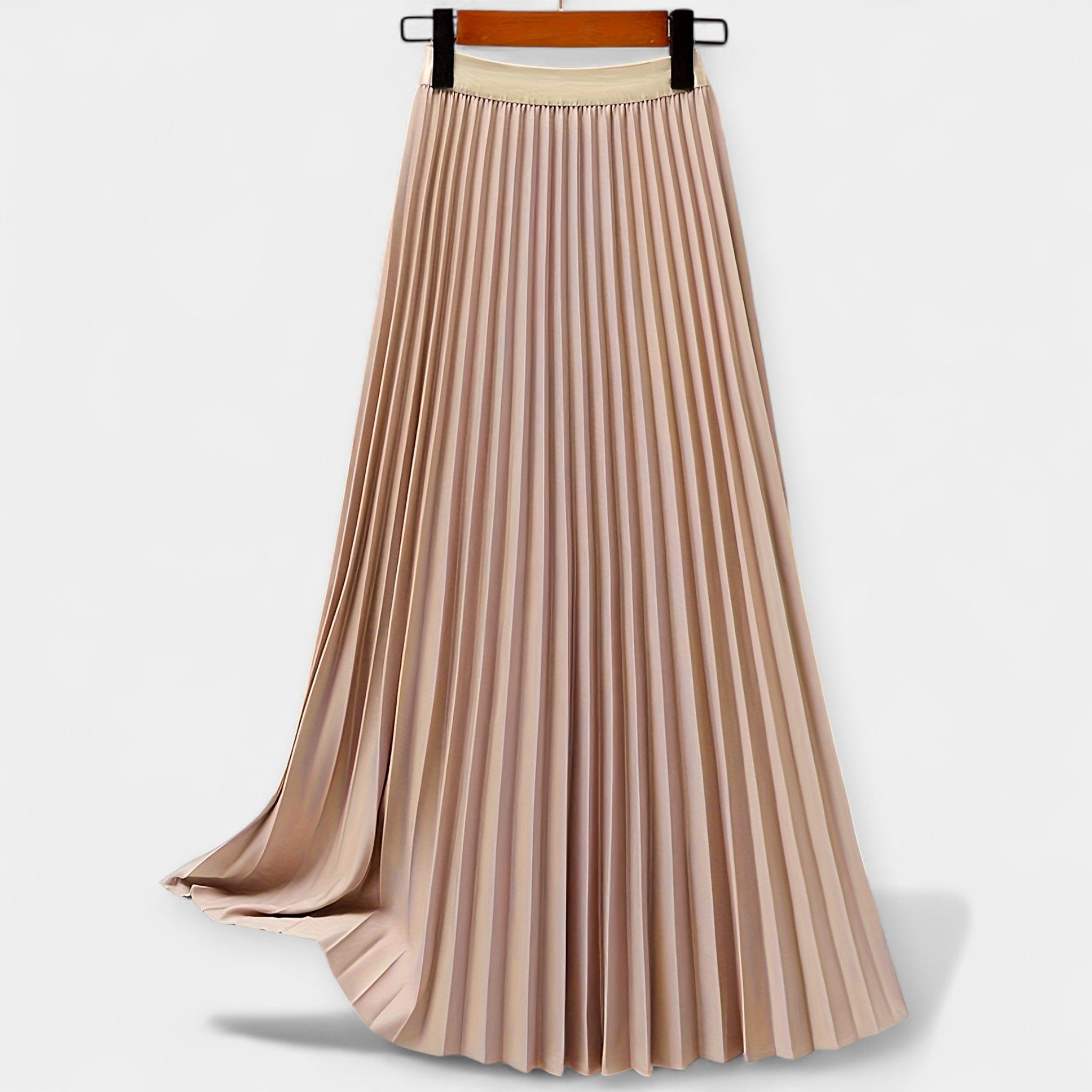 Lady Margaret Long Pleated Satin Skirt