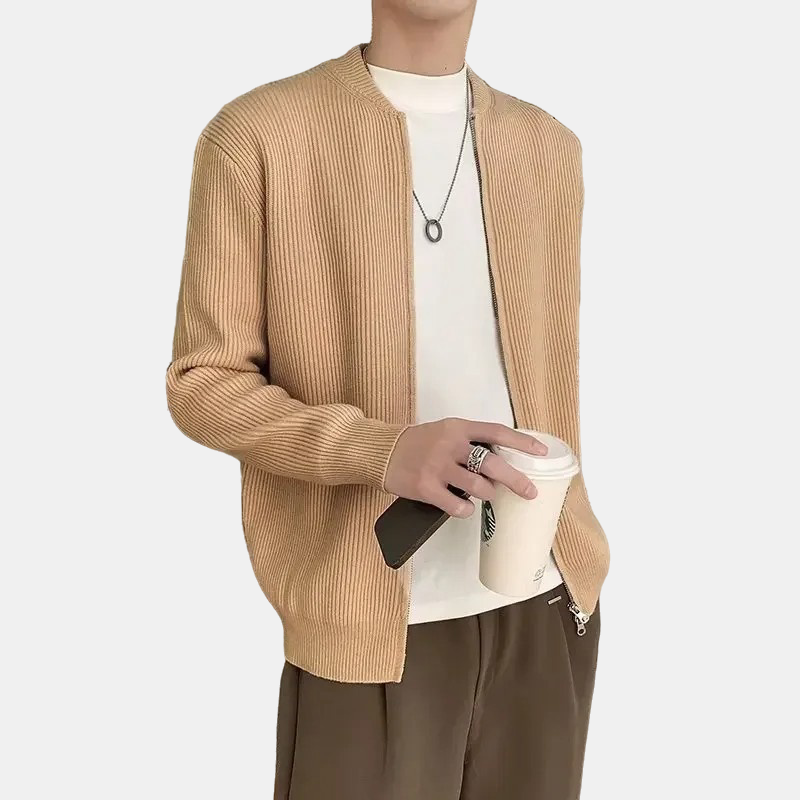 Sir Leopold Flat-Knit V-Neck Cardigan