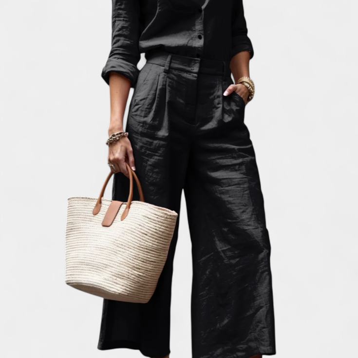 Lady Ruby Pink Loose Shirt and Capri Trousers Set