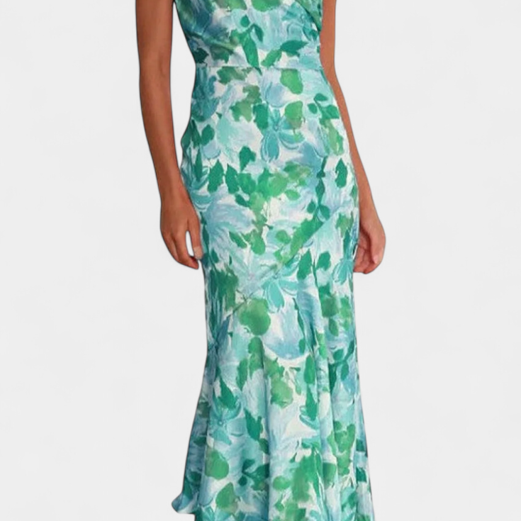 Lady Rosie One-Shoulder Asymmetric Dress with Floral Print