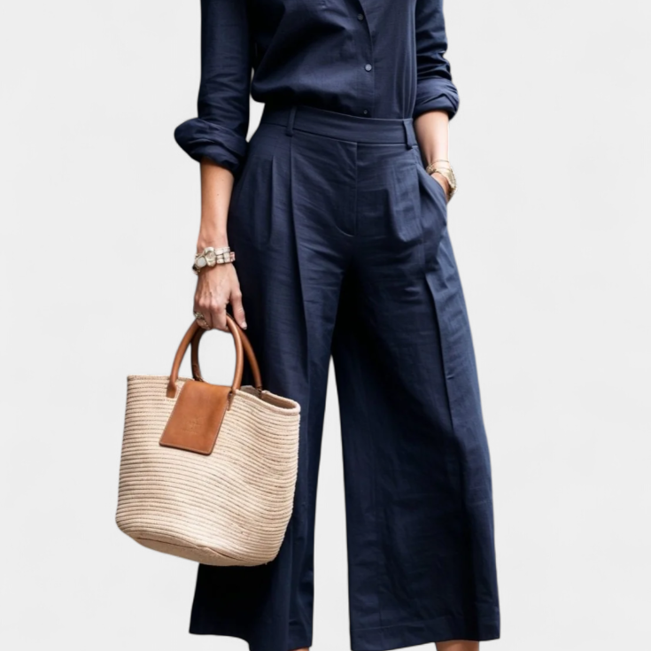 Lady Ruby Pink Loose Shirt and Capri Trousers Set