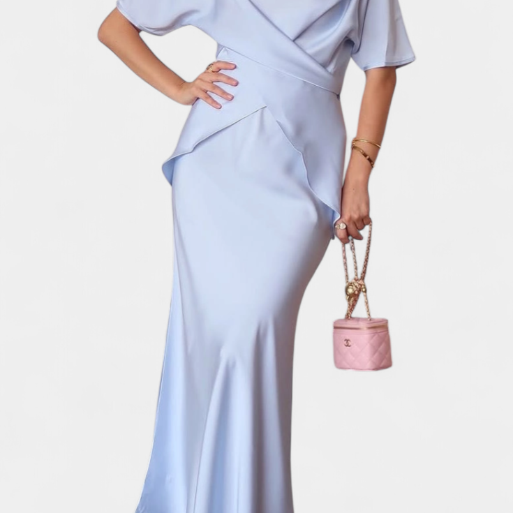 Lady Scarlett Cross-Strap Top and Flowing Skirt Set