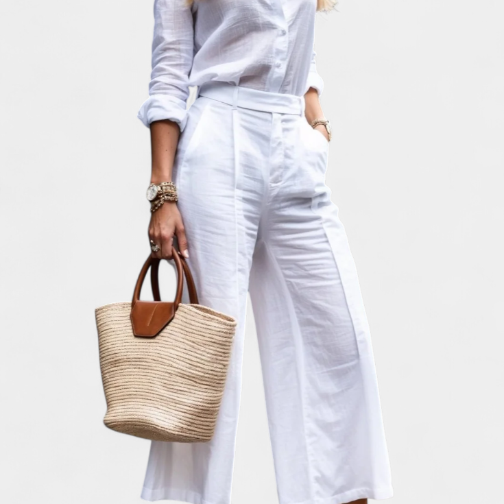 Lady Ruby Pink Loose Shirt and Capri Trousers Set