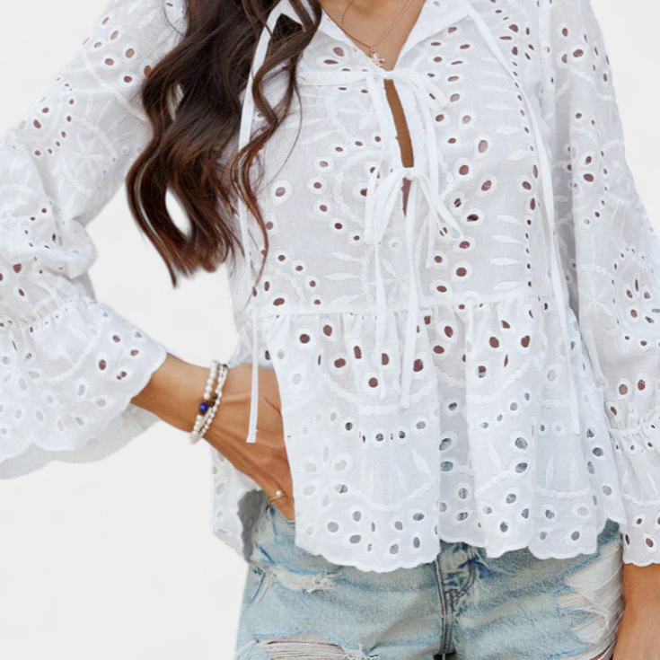 Lady Kayden Bohemian Lace Top with Flowing Cut