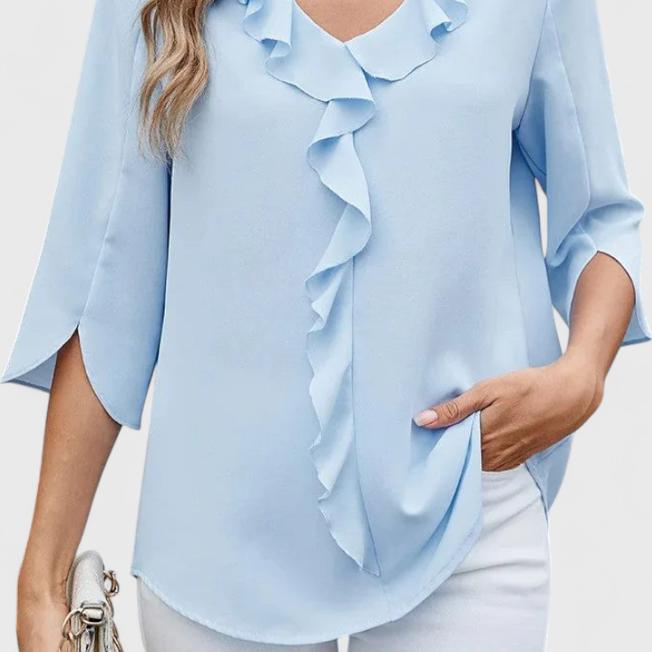 Lady Adele Casual Blouse with Loose Fit and Sophisticated Style