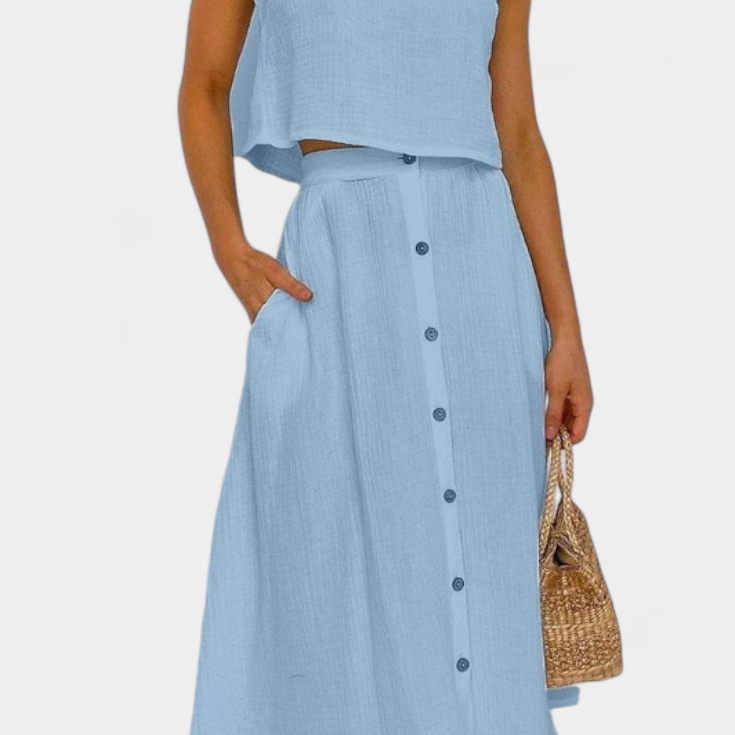 Lady Imelda Cotton Vest & Skirt Set