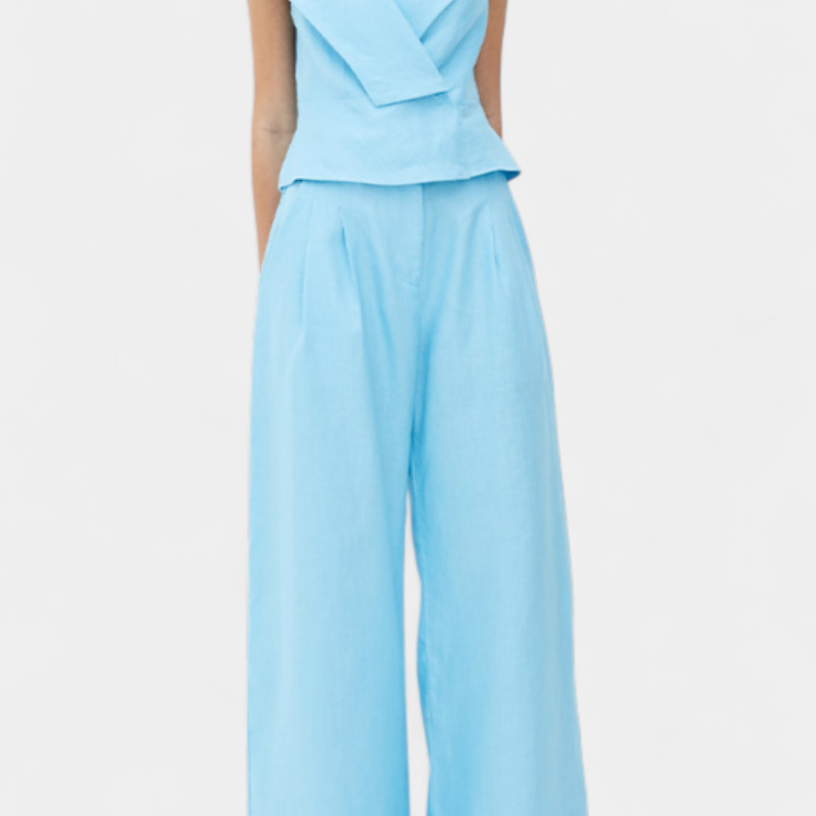 Lady Daisy Asymmetric Top and Palazzo Trouser Set